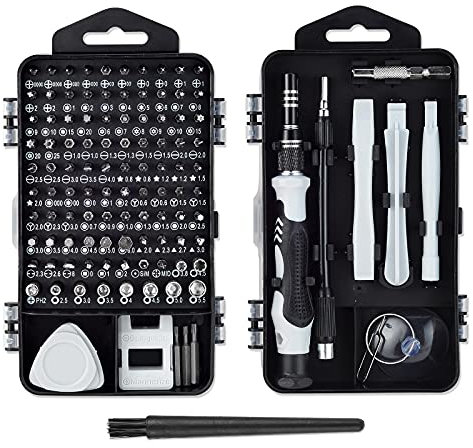 Computer Repair Kit, 122 in 1 Muti-Function Screwdriver Kit, Precision Screwdriver Set, Small Impact Screw Driver Set with Case for Computer, Laptop, PC, for iPhone, Watch, Ps4 DIY Hand Tools -Grey