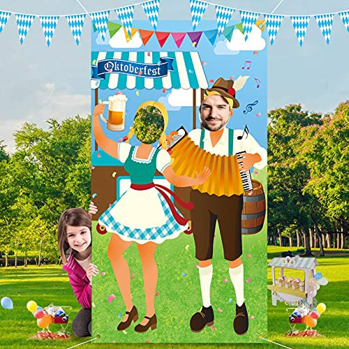 Puntello per Foto Dell'Oktoberfest,180*90cm Decorazioni per Feste Dell'Oktoberfest,Oktoberfest Decorazioni per Feste,Oktoberfest Photo Booth Props,Oktoberfest Festa Decorazione Kit(verde)