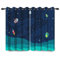 YONGFOTO 117x229cm Karikatur Muster Vorhänge, Kühle Spaceman Rakete Planeten Sterne im Weltraum für Wohnzimmer Kinderzimmer Home Set, 2 Paneele mit Öse