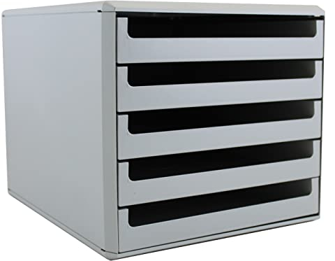 Metzger + Mendle Gehäuse: hellgrau, Schübe: grigio (hellgrau), Recycling, Blauer Engel, grigio (hellgrau)