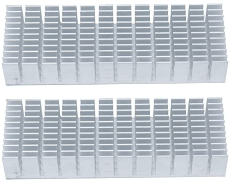 Aluminium-Kühlkörperkühler, eloxierte kleine geschlitzte Wärmestrahlerplatine 120 mm x 40 mm x 20 mm für Motherboard für Verstärker(Mit Kleber)
