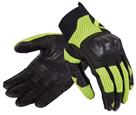 REBELHORN Gap III Motorradhandschuhe Herren | Ziegenleder | Knöchel Protektoren | Belüftung mit 3D-Polyester-Mesh-Einsätzen
