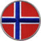 2 x Norwegen rund gestickt 52 mm/Flagge Fahne Wappen Land/Patch Patches Abzeichen Aufbügler Aufnäher Flicken Bügel-Flicken Applikation zum Aufbügeln Aufnähen auf Kleidung Rucksack