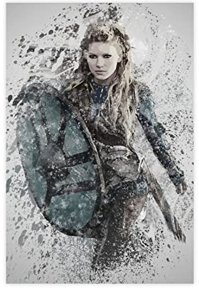 MOIT Lagertha (Wikinger) Leinwand-Poster, Schlafzimmer, Dekoration, Sport, Landschaft, Büro, Raumdekoration, Geschenk, ohne Rahmen, 40 x 60 cm