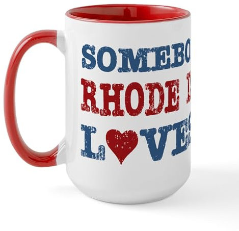 CafePress Somebody in Rhode Island Loves Me Large Mug 15 oz (444 ml) Ceramic Coffee Mug