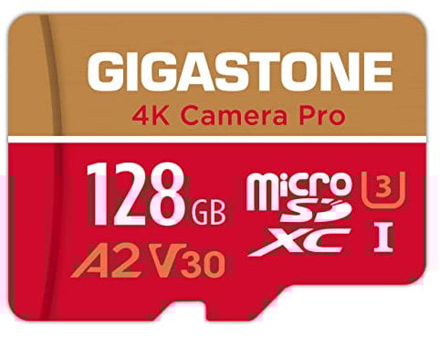 [5-Yrs Free Data Recovery] GIGASTONE 128GB Micro SD Card, Camera Pro MAX, Up to 120/80 MB/s, MicroSDXC Memory Card for DJI, Gopro, Insta360, Dashcam, 4K Video UHS-I A2 V30 U3 C10 with Adapter