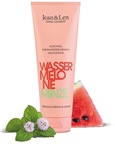 Jean & Len Duschgel Wassermelone & Minze, für alle Hauttypen geeignet, veganer Pflegekomplex, für ein erfrischendes Hautgefühl, pH-hautideal, veganes Duschgel, 250 ml