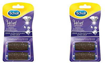 SCHOLL Lot de 2 Kits de 2 Rouleaux de Remplacement Grain Ultra Exfoliant Velvet Smooth