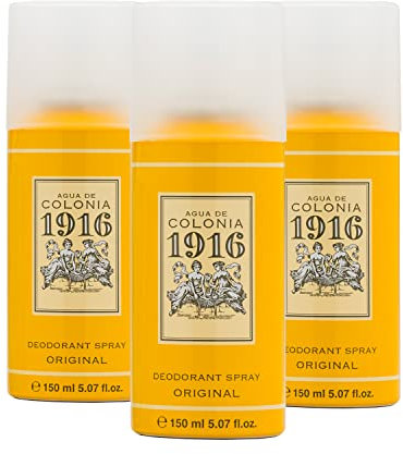 1916 - Original Desodorante Spray para Hombre y Mujer, Desodorante para Todo Tipo de Piel, Pack de 3 x 150 ml, Protección de Larga Duración, Fragancia Cítrica y Floral