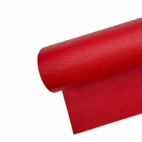 Surriba Polipiel Adhesiva para Tapizar, Pegamento Cuero Piel para Reparar Sofa Sillas Asiento Moto Renovación de Muebles 60 * 300cm Rojo Vivo