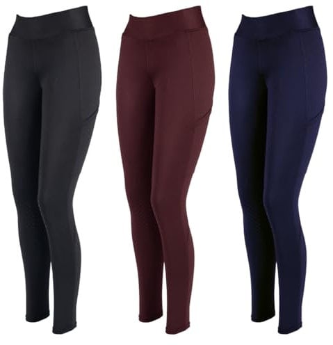 PFIFF 103100 Reitleggings Selina Kinder, mit Handytasche, Bordeaux 146/152