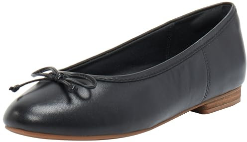 Clarks Women's Fawna Lily Ballet Flat, Black Leather, 7.5 UK