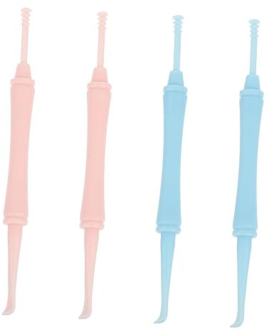 4 Pcs Double-Headed Spiral Spoon Cleaning Tools Cleaner Plastic Pick Cleaner Earwax Pick Dual Head Picks Cleaner Kit Wax Removers