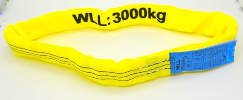 B teurobrecher - Rundschlingen 3t 3000 kg Umfang Hebebänder Hebeschlingen ENorm1492-2 gelb (6 m Umfang)