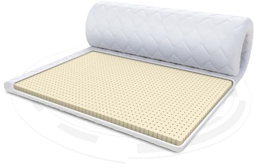 FDM Matratzentopper Latex MAX Matratze Topper 200x200 cm Härtegrad H3 Höhe ca. 4 cm Allergiker Geeignet Öko-Tex Weiß