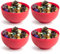Acan Tradineur - Pack de 4 Cuencos Decorativo para Navidad – Reutilizable - Fabricado en España - Capacidad 540 ml - Ø 13 x 7 cm - Color Granate