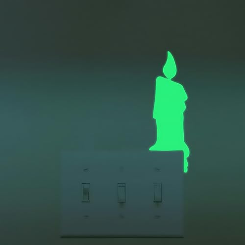 Selbstklebende Lichtschalter-Aufkleber, leuchtet im Dunkeln, Lichtschalter-Umrandung, Wandsticker für Mädchen/Jungenzimmer, 10–20 cm, 2 Stück