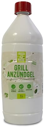 Frischluftküche Gel per barbecue da 1 litro, di alta qualità, per un'accensione rapida ed efficiente di carbone e bricchette, inodore per una fantastica esperienza di barbecue