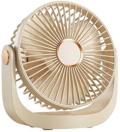 5 niveaux d'énergie éolienne Ventilateur Portable,Ventilateur Rechargeable,mini Ventilateur,Petit Ventilateur,Ventilateur usb,Petit Ventilateur Portable,Puissant et silencieux, (Beige)