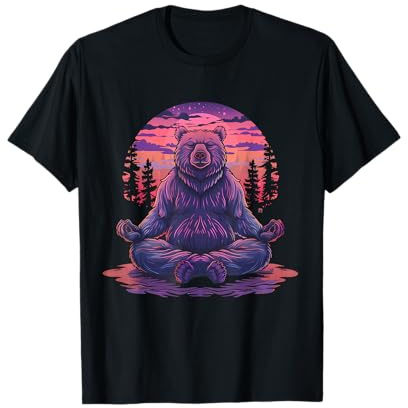 Bär Meditation Natur Buddhistisch Zen Buddha Spirituelles Yoga T-Shirt