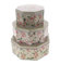 Lettuce Eat® 3 X Pink Floral Design Cake Biscuit haberdashery Storage Tins