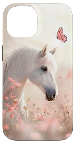 Pferd Blumen Schmetterling Pferdebesitzer Pferd Hülle für iPhone 14