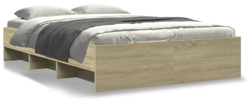 LAPOOH Bettgestell Sonoma-Eiche 140x200 cm Holzwerkstoff, Bett, Bed Frame, Bettrahmen, Bett Gestell, Bett Rahmengestell, Schlafzimmer Bett - 3295655