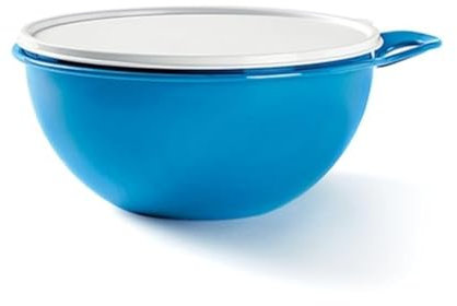 Tupperware Thatsa Bowl Jr Bol mélangeur 12 tasses Bleu taffy avec sceau blanc