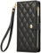 Wuhaizher for iPhone 16 Phone Case Zip Pocket Shockproof Leather Flip Folio Wallet Case with 4 Card Holder Slots Stand Silicone Bumper Zipper Cover for iPhone 16, Black