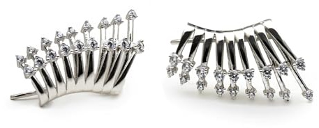 Lineargent Pendientes trepadores con diseño cascada de plata