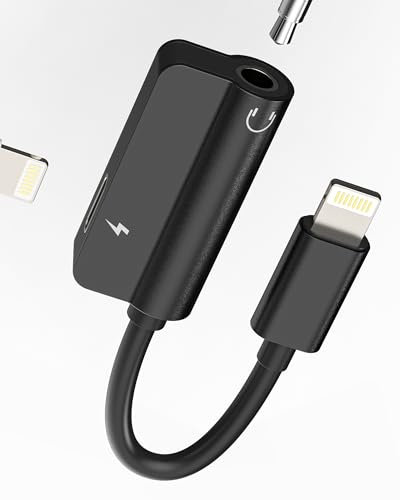 Adattatore per Lightning a Jack Audio 3,5mm(2 in 1)per iPhone 14 pro Cuffie Aux Cavo Sdoppiatore Auricolari Caricatore Accessori per Apple MFi Certified Splitter per iPad pro Ricarica Cavetto Adapter