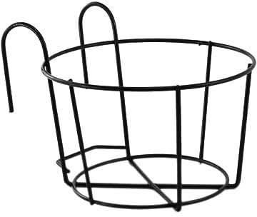 BEBEMOKO 1pièce Support De Pot Suspendu Noir Étagère Murale Arrondie pour Fleurs Décoration De Balcon Jardin Design Classique Européen Facile à Installer Et Démontable