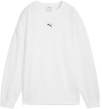 PUMA Mädchen Oversized Crew FL Sweatshirt, Puma Weiß, 158 EU