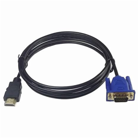CTCOIJRN Cable Compatible con HDMI de 1,8 M a VGA 1080P HD con Cable Adaptador A-DIO, Enchufe de Cable VGA, diseño Antideslizante y antidesgaste