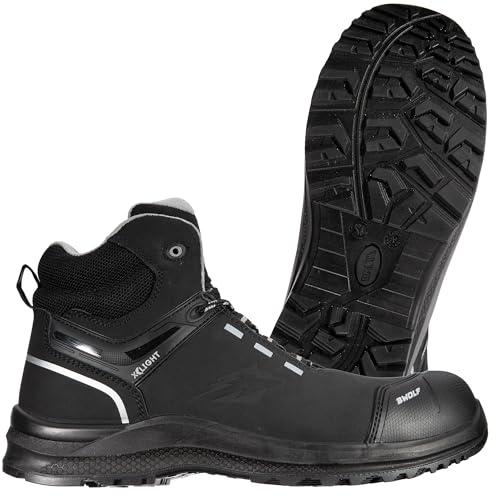 BWOLF Defender HIS3 - Zapatos de seguridad para hombre de piel nobuck repelente al agua, puntera de Kevlar y entresuela antideslizante