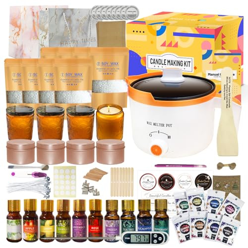 Ksedcon Adult Scented Candle Making Kit with Electric Wax Melting Pot