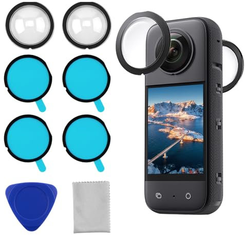 Linsenschutz für Insta360 one X3 – Kratzfester Objektivschutz mit HD-Transparenz, spritzwassergeschützt, staubdicht, Dual Lens Guards – Essentielles Zubehör für Insta 360 ONE X3 Action-Kamera 2 Stück