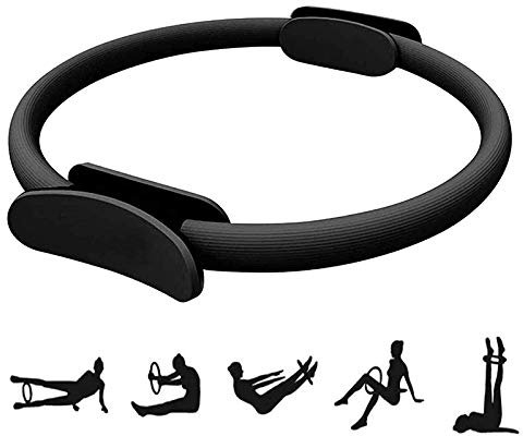 Anillo de pilates de doble agarre, círculo mágico de ejercicio con doble mango, anillo de yoga, círculo de fitness para ejercicios de quema de grasa en brazos y muslos para aumentar la fuerza, mujeres