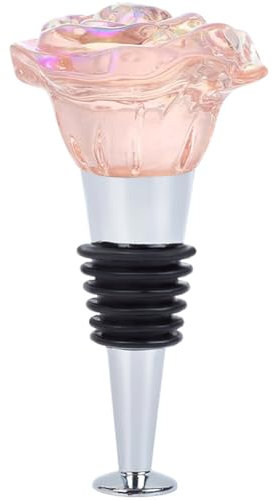GORGECRAFT Rose Wine Stopper Metal Reusable Flower Champagne Beverage Winebottle Pump Toppers Decorative Bottle Preserver Floral Silicone Saver Corks for Housewarming Wedding Party Favors