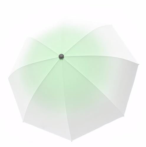 Meichoon Paraguas de Viaje con UPF 50 Protección UV Portátil y Compacto 10 Varillas Liviano Impermeable y a Prueba de Viento Sombrilla Elegante con Degradado para Senderismo y Mochileros Matcha Verde