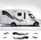 AENQNVK 6 Stück Wohnmobil-Streifen, Vinyl-Aufkleber, Auto-Dekor-Aufkleber, passend für Wohnmobil, Pferdetransporter, Wohnwagen, Wohnmobil, Auto-Tuning-Zubehör
