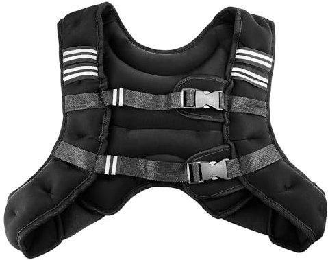 VELLUSTRA Gewichtsweste für Krafttraining, 5 kg mit Reflektierendem Streifen Kompakt u, Laufweste Damen Herren, für Crosstraining, Krafttraining, Calisthenics und Gym, Bequeme Gewichtsweste