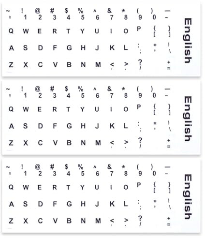 3Pcs Keyboard Stickers, Computer Keyboard Stickers Letters White Background with Black Lettering for Computer Laptop Notebook Desktop.
