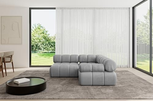 ALTDECOR Modulares Sofa Ecksofa in L-Form Corner modular Sofa Eckcouch Couch Wohnlandschaft Cauchsofa Polstersofa Mende-L1-190x190x70 cm Hellgrau