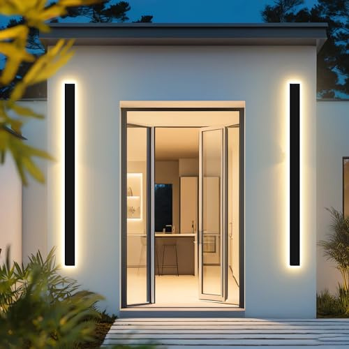Lotecthy 5cm breite moderne Außenwandsleuchte, 1pcs 120cm Außenwandsleuchten, dimmbare Außenlampe IP65 wasserdicht, moderne lange LED-Sconce-Beleuchtung für Garagenvordertür Veranda