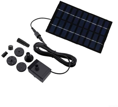Solar Water Pump 2 8W for Garden for Ponds and Outdoor Fountains with Adjustable Flow and Construction Materials