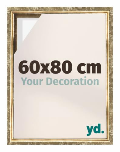 yd. Schattenfugenrahmen 60x80 Gold Antik - Rahmen für Leinwand - MDF Lyon | Schattenfugenrahmen für Leinwände, Geeignet für Leinwände bis 2 cm Dicke, Ohne Rückwand und Glas, Made in Holland