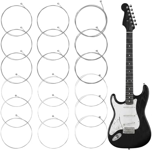 18 cuerdas para guitarra eléctrica, cuerdas para guitarra eléctrica, cuerdas de guitarra clásica, juego de 6 cuerdas, cuerdas de repuesto de E (1), B (2), G (3), D (4), A (5) y E (6), accesorios para