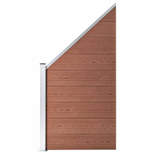 WPC Zaun-Set 1 Quadrat + 1 Schräge 273x186 cm Braun als Sichtschutzzaun und Gartenzaun für Privatsphäre