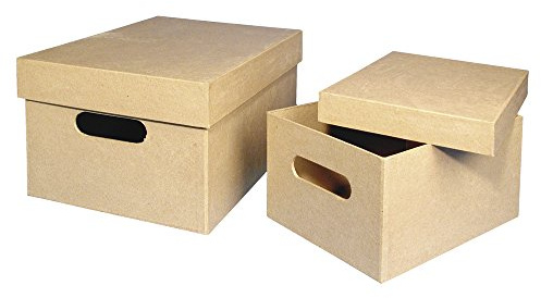 Rayher 67201000 Pappmaché Sammelbox, FSC Recycled 100%, 35x25x17,5cm